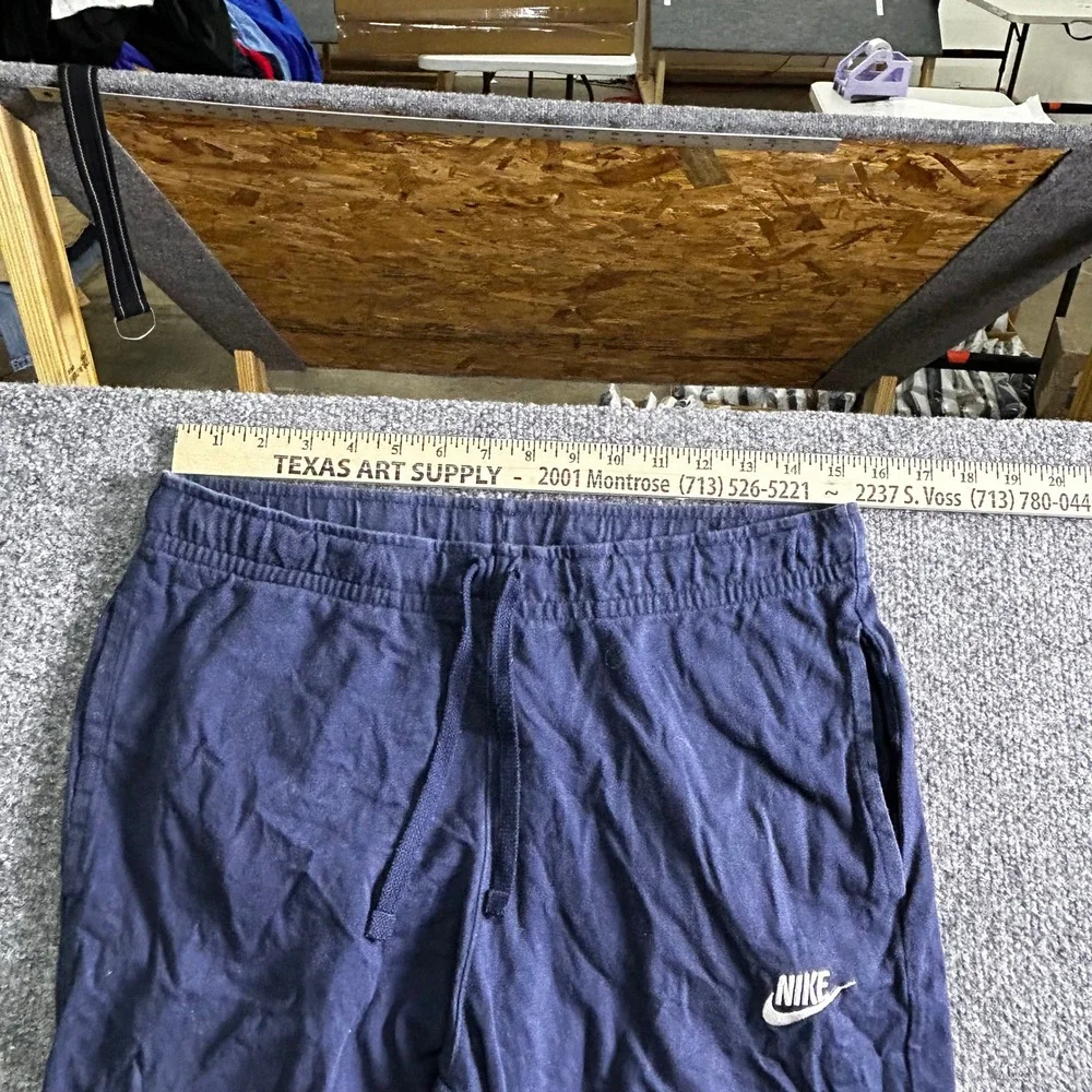 Nike Shorts Mens Size M Navy Blue Knit Jersey Athletic Lounge Drawstring Pockets